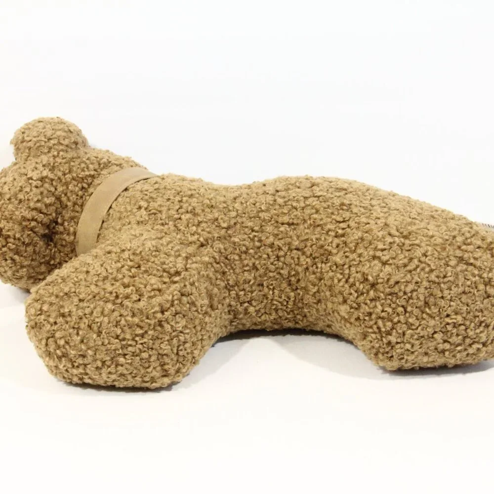 Pottery Barn Cozy Teddy Dog Pillow Faux Fur Sherpa Plush Puppy Decorative